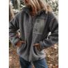 imageDokotoo Womens Winter Trendy Full Zipper Fleece Jackets Long Sleeve Relaxed Warm Teddy Coats with PocketsGrey
