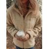 imageDokotoo Womens Winter Trendy Full Zipper Fleece Jackets Long Sleeve Relaxed Warm Teddy Coats with PocketsKhaki