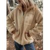 imageDokotoo Womens Winter Trendy Full Zipper Fleece Jackets Long Sleeve Relaxed Warm Teddy Coats with PocketsKhaki