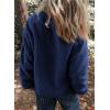 imageDokotoo Womens Winter Trendy Full Zipper Fleece Jackets Long Sleeve Relaxed Warm Teddy Coats with PocketsNavy Blue
