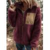 imageDokotoo Womens Winter Trendy Full Zipper Fleece Jackets Long Sleeve Relaxed Warm Teddy Coats with PocketsRed