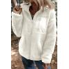 imageDokotoo Womens Winter Trendy Full Zipper Fleece Jackets Long Sleeve Relaxed Warm Teddy Coats with PocketsWhite