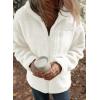 imageDokotoo Womens Winter Trendy Full Zipper Fleece Jackets Long Sleeve Relaxed Warm Teddy Coats with PocketsWhite