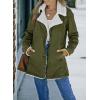 imageDokotoo Womens Winter Warm Jean Jacket Stand Collar Wool Liner Sherpa Denim Coats Thicker Outerwear with PocketsA Green
