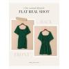 imageDokotoo Womens Wrap V Neck Short Flared Sleeve Wedding Guest Dress Smocked Elastic Waist Tiered Belted Ruffle Hem Mini DressGreen