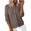 imageDokotoo Cardigan Sweaters for Women Lightweight Long Sleeve Open Front 2025 Button Down Jacket WinterCoffee