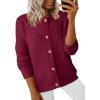 imageDokotoo Cardigan Sweaters for Women Lightweight Long Sleeve Open Front 2025 Button Down Jacket WinterRed Dahlia