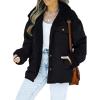 imageDokotoo Corduroy Sherpa Jacket for Women Button Down Fleece Fur Collar Winter Warm CoatA Black