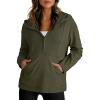 imageDokotoo Hoodies for Women Soft Fleece Half Zip Up Hoodie Long Sleeve Casual Pullover Oversized Sweatshirt Hooded TopsArmy Green