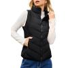imageDokotoo Puffer Vest Women Sleeveless Zip Up Outerwear Stand Collar Quilted Vest Warm Winter Jackets Coats with PocketBlack