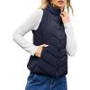 imageDokotoo Puffer Vest Women Sleeveless Zip Up Outerwear Stand Collar Quilted Vest Warm Winter Jackets Coats with PocketBlue