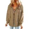 imageDokotoo Waffle Knit Hoodies for Womens Zip Up 2025 Drawstring Fall Casual Trendy Clothing Jackets Trendy OutfitsCamel