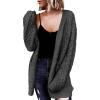 imageDokotoo Womens 2024 Fashion Casual Open Front Long Sleeve Chunky Cable Knit Cardigans Sweaters Outerwear Coats with PocketsMist Green