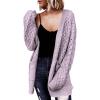 imageDokotoo Womens 2024 Fashion Casual Open Front Long Sleeve Chunky Cable Knit Cardigans Sweaters Outerwear Coats with PocketsPurple