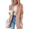 imageDokotoo Womens 2024 Fashion Spring Lapel Collar Buttons Blazer Jackets for Women Business CasualPink