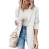 imageDokotoo Womens 2024 Fashion Spring Lapel Collar Buttons Blazer Jackets for Women Business CasualWhite