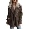 imageDokotoo Womens 2024 Winter Fleece Teddy Bear Sherpa Jacket Coats with PocketsA Coffee