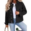 imageDokotoo Womens Cargo Jean Jacket  Cropped Button Spring Fashion Coat for WomenBlack