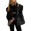 imageDokotoo Womens Casual Winter Oversized Puffer Vest Stand Collar Flysleeve Insulated Padded Puffy Jackets Coat with PocketsBlack