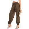 imageDokotoo Womens Summer Boho Business Casual Smocked 2025 High Waisted Cargo Summer Long Elephant Pants with PocketsDesert Palm