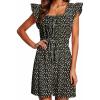 imageDokotoo Womens Summer Casual Sleeveless Romper Loose Floral Printed Shorts Overalls Jumpsuits with PocketsBlack