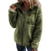 imageDokotoo Womens Winter Trendy Full Zipper Fleece Jackets Long Sleeve Relaxed Warm Teddy Coats with PocketsGreen