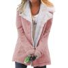 imageDokotoo Womens Winter Warm Jean Jacket Stand Collar Wool Liner Sherpa Denim Coats Thicker Outerwear with PocketsA Pink