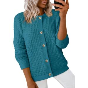 imageDokotoo Cardigan Sweaters for Women Lightweight Long Sleeve Open Front 2025 Button Down Jacket WinterSkobeloff