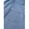imageDokotoo Denim Dress for Women Fashion Fall Casual Babydoll 2025 V Neck 34 Puff Sleeve Jean DressesBeau Blue
