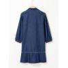 imageDokotoo Denim Dress for Women Fashion Fall Casual Babydoll 2025 V Neck 34 Puff Sleeve Jean DressesSail Blue