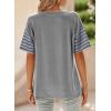 imageDokotoo Summer Tops Trendy Oversized 2025 Crewneck Casual Color Block Striped Womens Shirts BlousesA Sleet