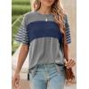 imageDokotoo Summer Tops Trendy Oversized 2025 Crewneck Casual Color Block Striped Womens Shirts BlousesA Sleet