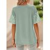 imageDokotoo Summer Tops Trendy Oversized 2025 Crewneck Casual Color Block Striped Womens Shirts BlousesA Smoke Green