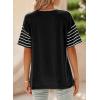 imageDokotoo Summer Tops Trendy Oversized 2025 Crewneck Casual Color Block Striped Womens Shirts BlousesBlack