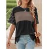 imageDokotoo Summer Tops Trendy Oversized 2025 Crewneck Casual Color Block Striped Womens Shirts BlousesColor Black