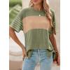 imageDokotoo Summer Tops Trendy Oversized 2025 Crewneck Casual Color Block Striped Womens Shirts BlousesFern Green