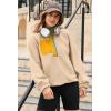 imageDokotoo Sweatshirt for Women Oversized Fuzzy Fleece Jacket Color Block Button Long Sleeve Pullover Sherpa Sweatshirts TopsBeige