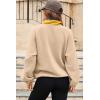 imageDokotoo Sweatshirt for Women Oversized Fuzzy Fleece Jacket Color Block Button Long Sleeve Pullover Sherpa Sweatshirts TopsBeige