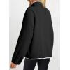 imageDokotoo Sweatshirt for Women Oversized Fuzzy Fleece Jacket Color Block Button Long Sleeve Pullover Sherpa Sweatshirts TopsBlack