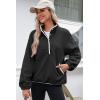 imageDokotoo Sweatshirt for Women Oversized Fuzzy Fleece Jacket Color Block Button Long Sleeve Pullover Sherpa Sweatshirts TopsBlack