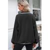 imageDokotoo Sweatshirt for Women Oversized Fuzzy Fleece Jacket Color Block Button Long Sleeve Pullover Sherpa Sweatshirts TopsBlack