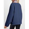 imageDokotoo Sweatshirt for Women Oversized Fuzzy Fleece Jacket Color Block Button Long Sleeve Pullover Sherpa Sweatshirts TopsBlue
