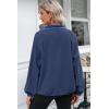 imageDokotoo Sweatshirt for Women Oversized Fuzzy Fleece Jacket Color Block Button Long Sleeve Pullover Sherpa Sweatshirts TopsBlue