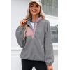 imageDokotoo Sweatshirt for Women Oversized Fuzzy Fleece Jacket Color Block Button Long Sleeve Pullover Sherpa Sweatshirts TopsGrey
