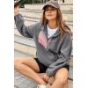 imageDokotoo Sweatshirt for Women Oversized Fuzzy Fleece Jacket Color Block Button Long Sleeve Pullover Sherpa Sweatshirts TopsGrey
