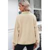 imageDokotoo Sweatshirt for Women Oversized Fuzzy Fleece Jacket Color Block Button Long Sleeve Pullover Sherpa Sweatshirts TopsKhaki