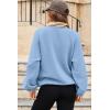 imageDokotoo Sweatshirt for Women Oversized Fuzzy Fleece Jacket Color Block Button Long Sleeve Pullover Sherpa Sweatshirts TopsSky Blue