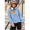 imageDokotoo Sweatshirt for Women Oversized Fuzzy Fleece Jacket Color Block Button Long Sleeve Pullover Sherpa Sweatshirts TopsSky Blue