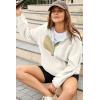 imageDokotoo Sweatshirt for Women Oversized Fuzzy Fleece Jacket Color Block Button Long Sleeve Pullover Sherpa Sweatshirts TopsWhite