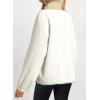 imageDokotoo Sweatshirt for Women Oversized Fuzzy Fleece Jacket Color Block Button Long Sleeve Pullover Sherpa Sweatshirts TopsWhite